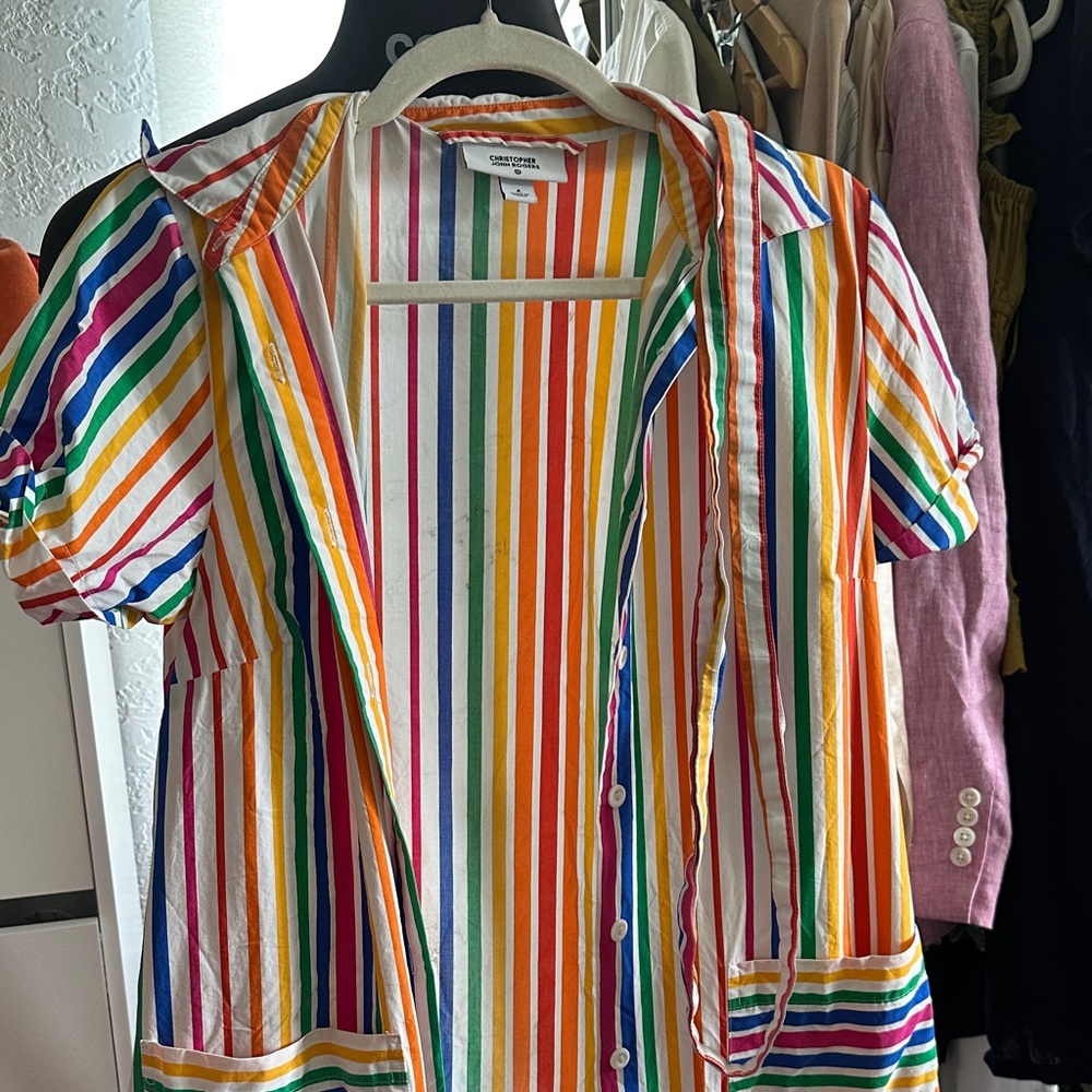 Christopher John Rogers Vibrant Striped Shirt